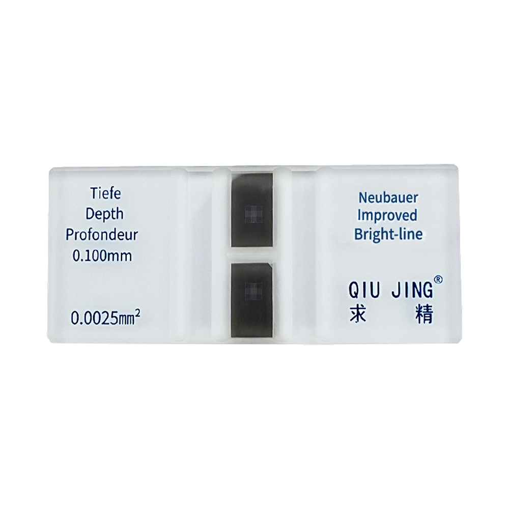Qiujing Metal Silver Bottom Clear Scale Lines Magandang Visibility Bright Line Cell Counting Chamber Slides