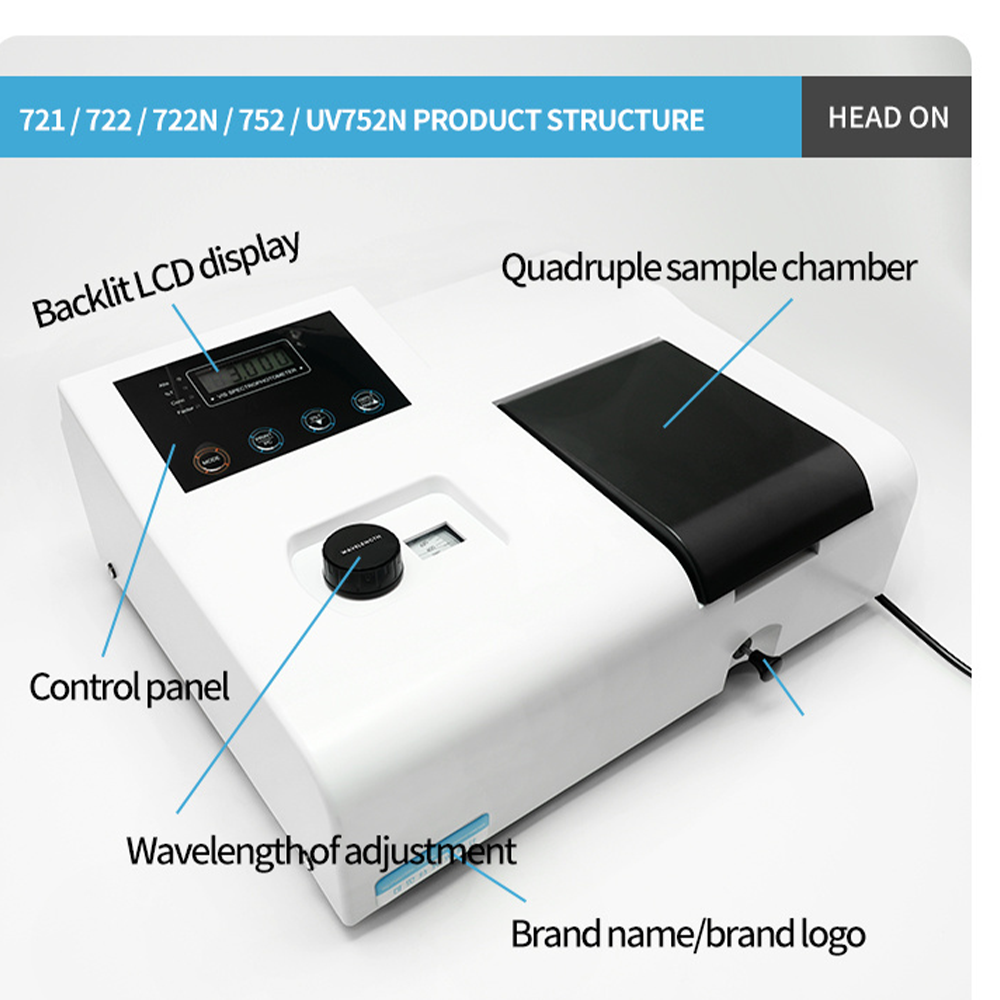 Qiujing Digital Display Manual 4-6NM Visible Spectrophotometer na May Imported Tungsten Lamp 721/722N/722N/S